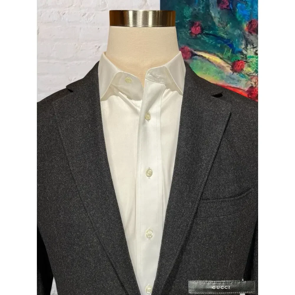 Gucci Soft Weekender 40R Tailored Fit Gray Unlined Sport Coat 3/2 Roll